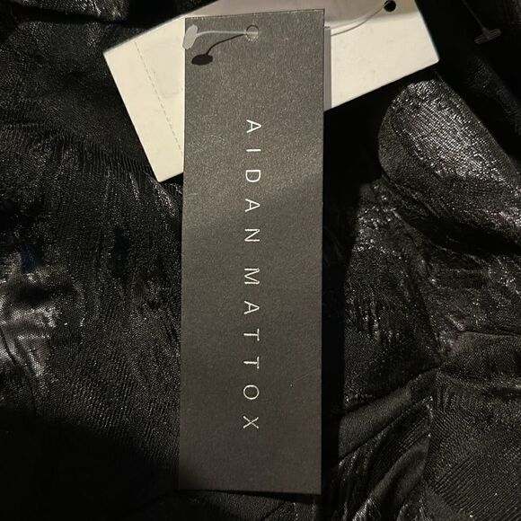 Aidan Mattox Black Jacquard Off Shoulder Dress size 4 NWT - Picture 10 of 11